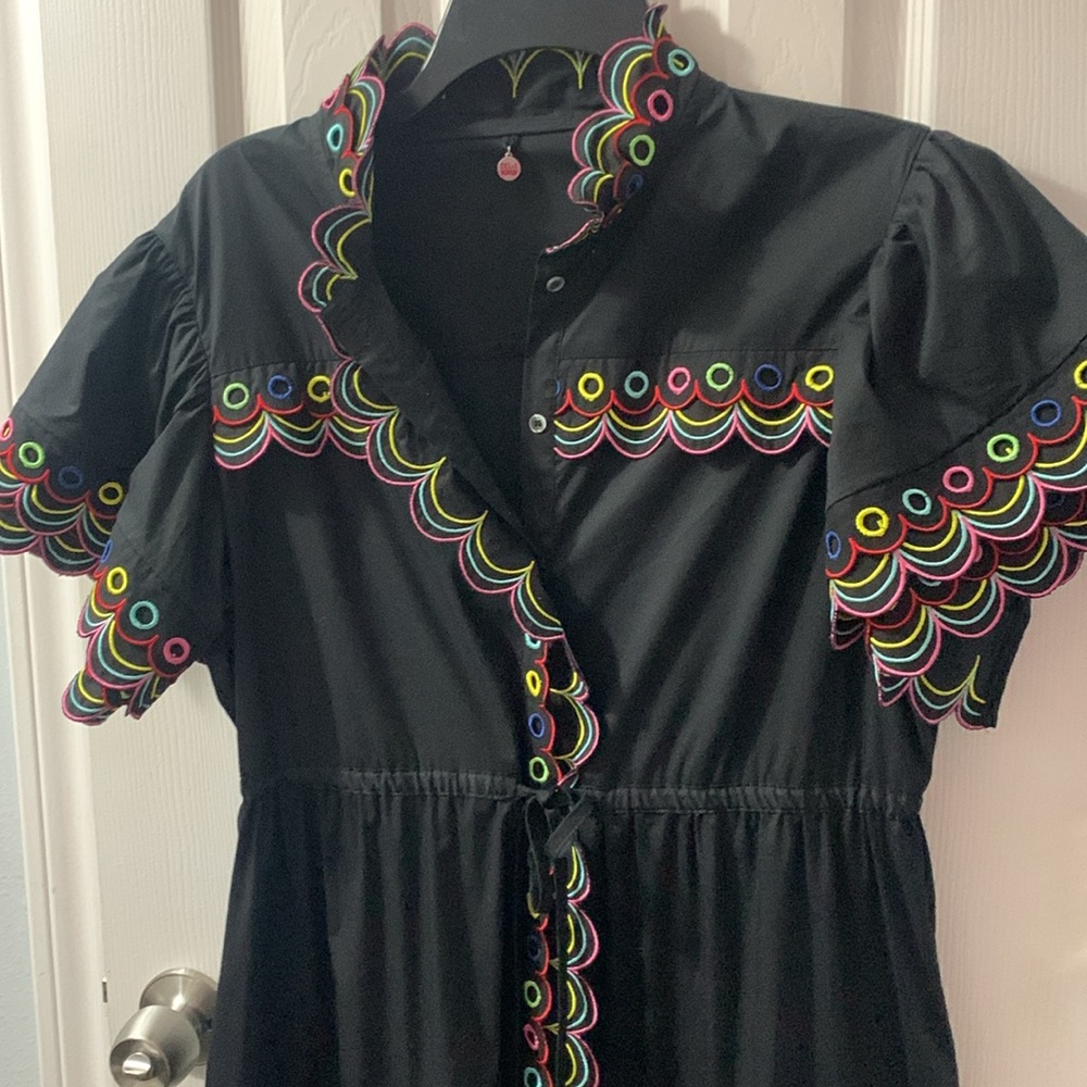 CeliaB Black Maxi Dress with Colorful Embroidery - Picture 2 of 11